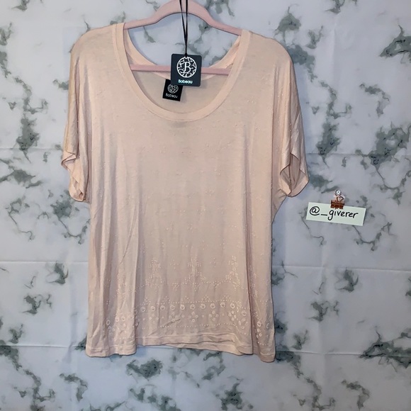 Blush Beaded Detail T Shirt  / Blouse Bobeau - Picture 1 of 14
